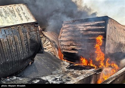 خسارات انفجار در اسکله شهید رجایی - بندرعباس