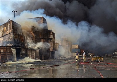 خسارات انفجار در اسکله شهید رجایی - بندرعباس