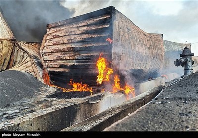 خسارات انفجار در اسکله شهید رجایی - بندرعباس