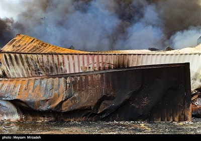 خسارات انفجار در اسکله شهید رجایی - بندرعباس