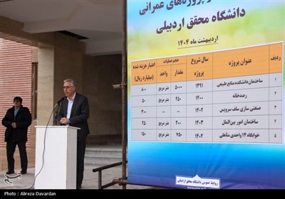 افتتاح 5 پروژه عمرانی دانشگاه محقق اردبیلی