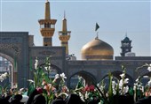 دختران مشهدی حرم امام رضا (ع) را گلباران کردند
