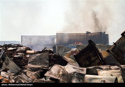 چهارمین روز حادثه انفجار در اسکله شهید رجایی - بندرعباس
