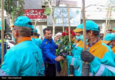 آیین اذن خدمت نیروهای خدمات شهردای مشهد