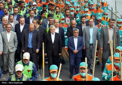 آیین اذن خدمت نیروهای خدمات شهردای مشهد