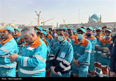 آیین اذن خدمت نیروهای خدمات شهردای مشهد