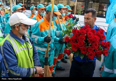 آیین اذن خدمت نیروهای خدمات شهردای مشهد