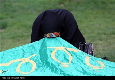 مراسم اهتزاز پرچم رضوی بر فراز همدان