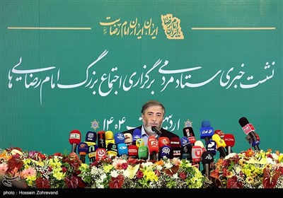 نشست خبری عباس حیدری، مسئول ستاد مردمی برگزاری اجتماع بزرگ امام رضایی‌ها