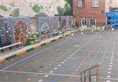 صحن حرم امام رضا در حیاط مدرسه بازسازی شد