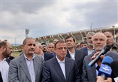 بازدیدرئیس مجلس از سالن ورزشی نیمه‌کاره گرگان+تصاویر