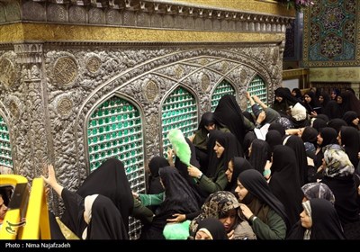 تعویض گل های ضریح مطهر امام رضا(ع)