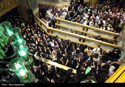 تعویض گل های ضریح مطهر امام رضا(ع)