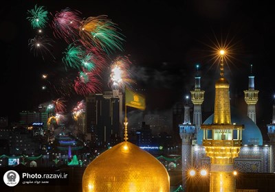 مشهد،شب،شهر،نورافشاني،ميلاد