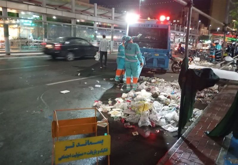 افزایش ۷۲ تنی زباله مشهد در شب ولادت امام رضا(ع)