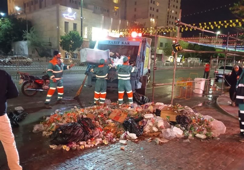افزایش ۷۲ تنی زباله مشهد در شب ولادت امام رضا(ع)