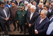 حضور محمدرضا عارف، معاون اول رئیس جمهور  در کارگاه عمرانی طرح انتقال آب ارس به تبریز در شهرستان مرند