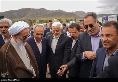 حضور محمدرضا عارف، معاون اول رئیس جمهور در کارگاه عمرانی طرح انتقال آب ارس به تبریز در شهرستان مرند