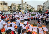 اجتماع فلسطینیان ساکن کرانه باختری در روز جهانی هلال احمر
