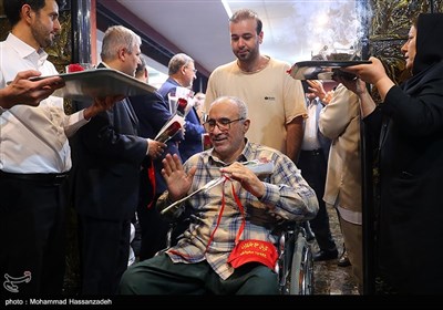 مراسم بدرقه کاروان حج تمتع جانبازان