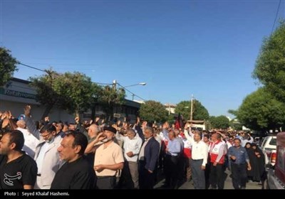 تشییع پیکر مطهر شهید دوران دفاع مقدس در بوشهر