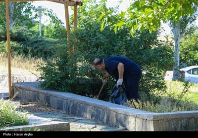 جمع آوری زباله در منطقه گردشگری ائل داغی زنجان