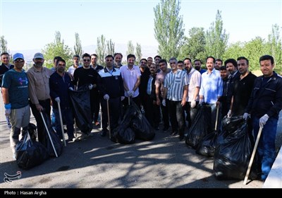 جمع آوری زباله در منطقه گردشگری ائل داغی زنجان