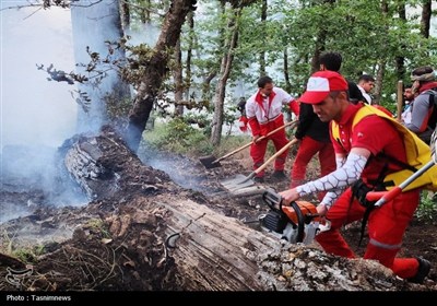 حضور نیروهای داوطلب در اطفا حریق جنگل گلستان