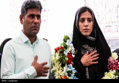 استقبال قهرمان دوومیدانی آسیا در حرم هلال بن علی
