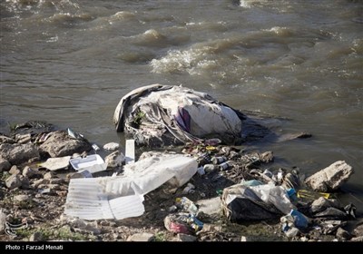 آلودگی رودخانه قره سو در کرمانشاه