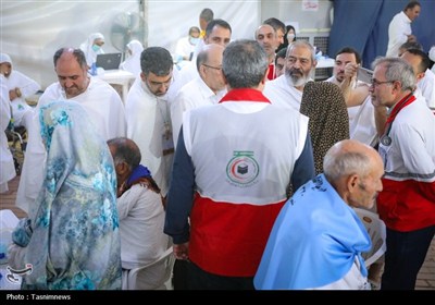 بازدید میدانی سرپرست حجاج ایرانی از بیمارستان صحرایی و کاروان جانبازان در عرفات