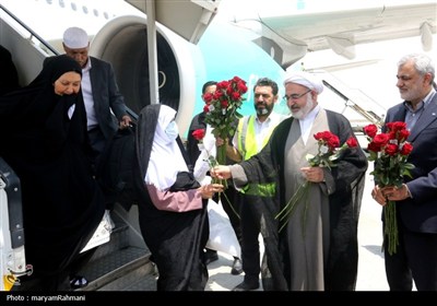 ورود نخستین گروه حجاج ایرانی به فرودگاه مشهد‌