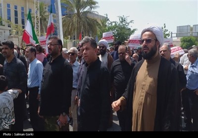 خشم نمازگزاران بوشهری از جنایات رژیم‌ صهیونیستی