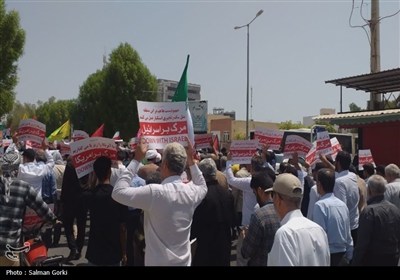 خشم نمازگزاران بوشهری از جنایات رژیم‌ صهیونیستی