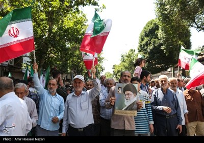 راهپیمائی در محکومیت حملات رژیم صهیونیستی به ایران - قزوین 