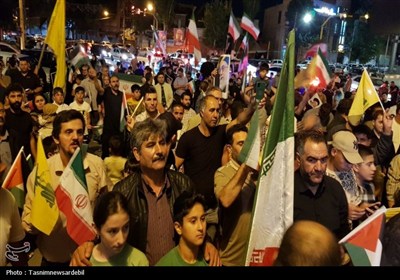 شادی مردم اردبیل پس از حملات موشکی به رژیم صهیونیستی