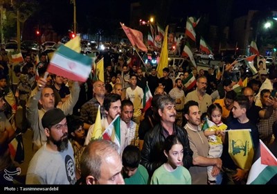 شادی مردم اردبیل پس از حملات موشکی به رژیم صهیونیستی