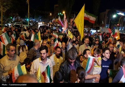 شادی مردم اردبیل پس از حملات موشکی به رژیم صهیونیستی