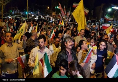 شادی مردم اردبیل پس از حملات موشکی به رژیم صهیونیستی