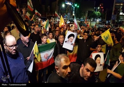 شادی مردم اردبیل پس از حملات موشکی به رژیم صهیونیستی