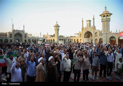 اجتماع غدیریان منتقم در حرم بانوی کرامت