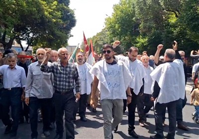 کفنپوش شدن مردم تبریز در انتقام از رژیم صهیونیستی