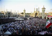 تشییع باشکوه پیکرهای مطهر 8 شهید حمله اسرائیل در قم+ تصاویر