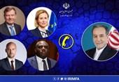 مباحثات هاتفیة بین عراقجی ووزراء خارجیة الترویکا الأوروبیة والاتحاد الأوروبی