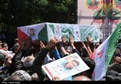 تشییع پیکر شهدای حملات رژیم صهیونیستی به زنجان
