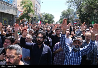 تشییع پیکر شهدای حملات رژیم صهیونیستی به زنجان