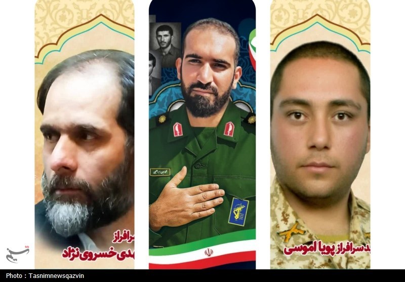 پیکر مطهر ۳ شهید حمله اسرائیل در قزوین ‌تشییع می‌شود