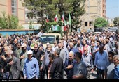 تشییع پیکر شهیدان رجبی و قربانپور در بهارستان و رباط کریم