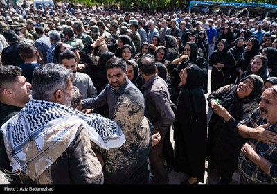 تشییع پیکر سه شهید پدافند هوایی ارتش در خرم‌آباد