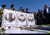 تشییع پیکر سه شهید پدافند هوایی ارتش در خرم‌آباد